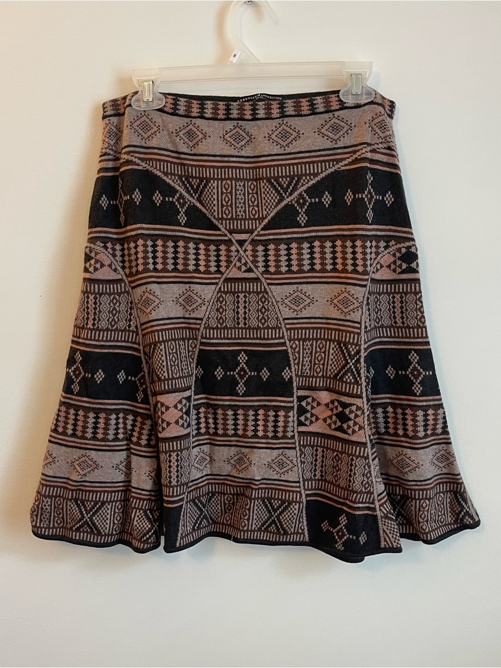 Peruvian Connection Tribal Skirt Size Medium Pull On Stretch Boho Geometric Peru